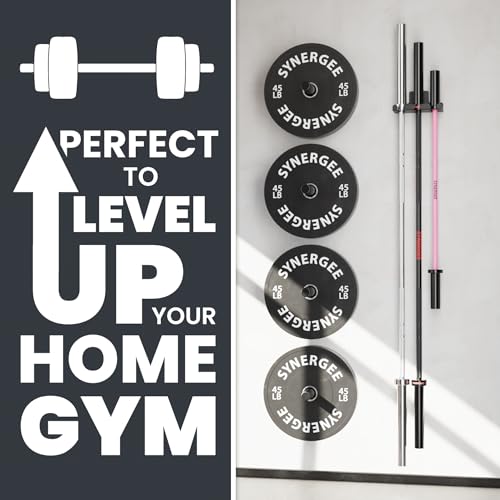 Synergee Wall Mounted Barbell Holder – Heavy Duty Gym Accessory Rack - color: d) 3 Bracket