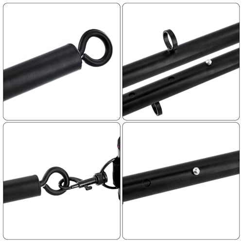 Spreader Bar Heavy Duty Stainless Steel Adjustable Bar with 4 pcs PU Cushioned Straps for Yoga, Pilates, Fitness Training, Home Gym Equipment and more. - color: Pink