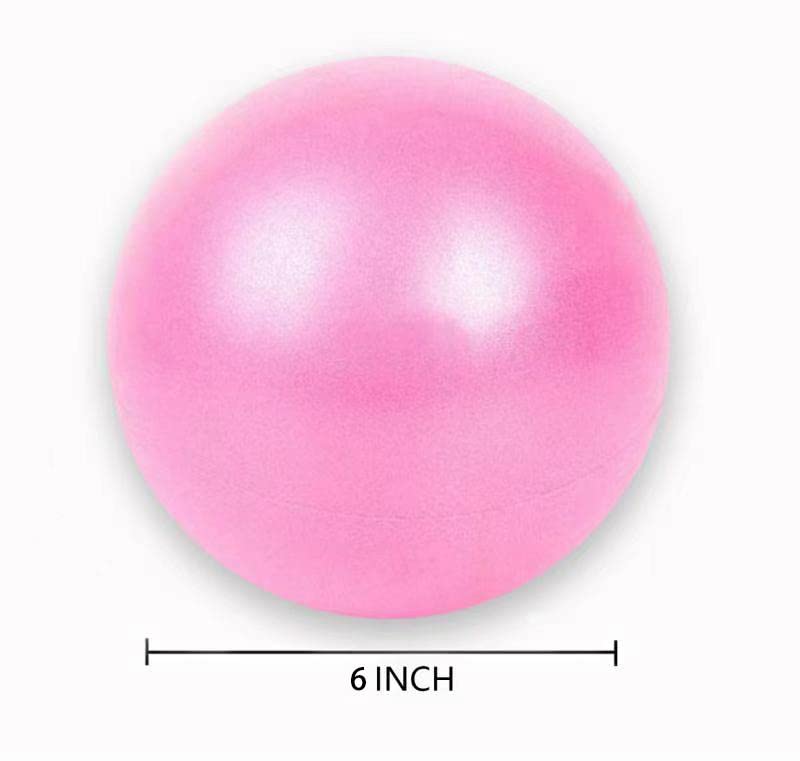 6 Inch Mini Exercise Pilates Yoga Ball, Stability Ball for Yoga, Barre, Training and Physical Therapy- Improves Balance with Inflate Pump(Pink) - color: Pink, size: 6 Inch