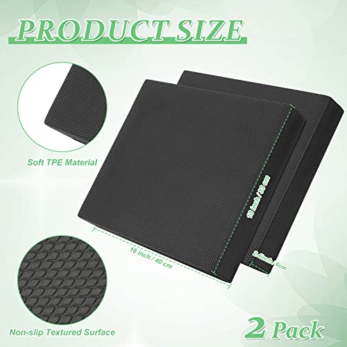 Hungdao 2 Pcs Balance Pad Thick Foam Yoga Core Training Exercise Pad for Adults Physical Therapy Fitness Stability Workout Knee Ankle Strength Training Home Work Floor - color: Black