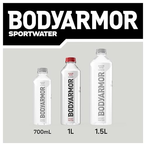 BODYARMOR SportWater Alkaline Water, High Alkaline Bottled Water, pH 9+, 1 Liter (12 Pack), Refreshing Electrolyte Water Pack, Wide Mouth Bottle - size: 33.8 Fl Oz (Pack of 12)
