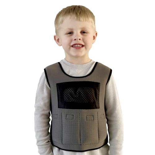 Weighted Vest for Kids - Compression Vest for Children with Sensory Issues, Autism, ADHD - Adjustable Kids Weighted Vest Includes 6 Removable Weights (Medium, Ages 5 to 9) - size: Medium