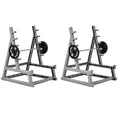 2 Pack Desktop Mini Squat Rack Pen Holder, Gray Metal Gym Equipment Design, Barbell Weight Plate Display Stand, Office Desk Organizer for Fitness Enthusiasts