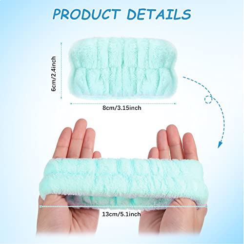 Chuangdi 4 Pairs Wrist Bands for Washing Face Wrist Spa Microfiber Wash Towel Band Scrunchies Absorbent Wristbands Sweatband for Women Prevent Liquid from Spilling (Candy Color) - color: Candy Color