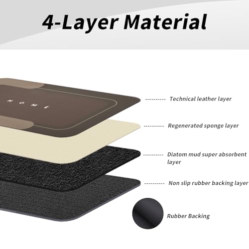 Housego Absorbent Bath Mat, Quick Dry Bath Rug, Non-Slip, 3PCS, Brown | 3PCS Absorbent Bath Mat Magic Rug Sets; Quick Drying Bath Mat Non-Slip Floor Rug Rubber Backed for Bathroom Kitchen Shower - color: Brown, size: 3 PCS