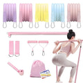 Pilates Bar 12-in-1 Kit with 5-Level Resistance Bands, 100 lbs Total, Home Workout Equipment for Legs, Arms, Core & Full Body, Adjustable 3-Section Pilates Stick, Foldable Design with Storage Bag