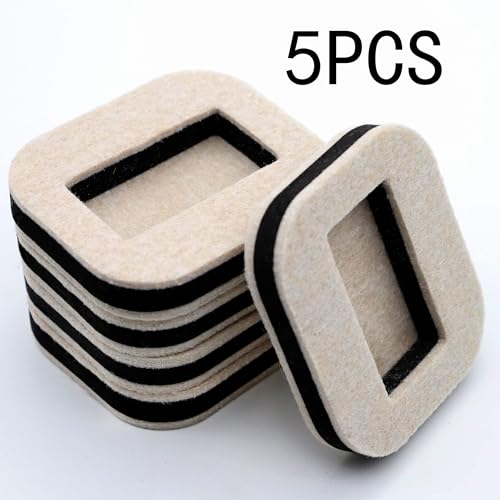 5 Pack Felt Chair Leg Floor Protectors Office Caster Pad for Preserve Hardwood Furniture Stoppers to Prevent Sliding Prevent Scratches Reduce Noise Beige