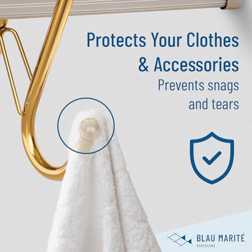6-Pack Metal S Hooks for Hanging – Heavy-Duty S-Shaped Hook with Safety Buckle – Fits Bars up to 1.2 in – Anti-Drop S-Hooks for Closet, Wardrobes & Storage – Golden (Large) - color: Rose Gold, size: Large - 1.2In Diameter