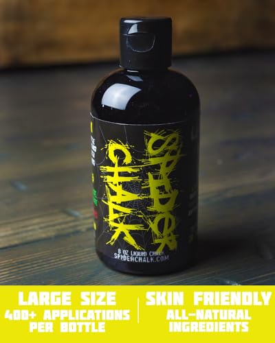 SPIDER CHALK 8oz Extreme Grip No Mess Weightlifting Liquid Chalk Made in the USA - Lab-Grade for Powerlifting and Gym