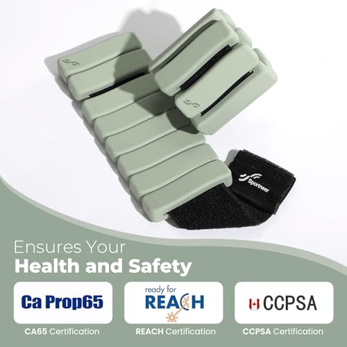 Sportneer Wrist & Ankle Weights for Women & Men Set of 2 (1LB/2LB Each) - Soft Silicone Arm & Leg Weights for Pilates, Yoga, Walking, Barre, Home Workout, Water Aerobics - color: Dusty Matcha, size: 4 Lb Pair (2 Lb Each)