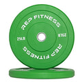 REP Color Bumper Plates LB Olympic Barbell Weights – Rubber Training Discs for Home Gym Strength Lifting, Low Bounce Durable, Weight Pairs & Sets 10 15 25 35 45 Pound Options - color: C. 25lb Green Pair
