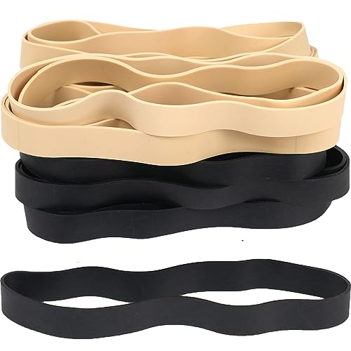 AMUU Rubber Bands Size 107 | Wide, Big, Thick, Long, 30Pcs, Heavy Duty - color: Black,light brown