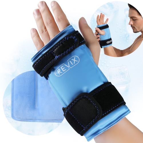 REVIX Wrist Ice Pack Wrap for Carpal Tunnel, Reusable Gel Ice Pack for Hand Relaxation, Cold Compress, Enhancing Comfort and Soothing Fatigue, 1Pack - style: Blue