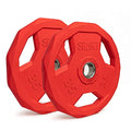 SPART Color Coded Weight Plate 2-Inch Rubber Coated Olympic Grip Plate for Barbell, Solid Cast Iron Weight Plates for Strength Training, Weightlifting, Crossfit, Home Gym, 2.5LB/5LB/10LB/25LB/35LB/45LB, Pair - color: 35LB-Pair