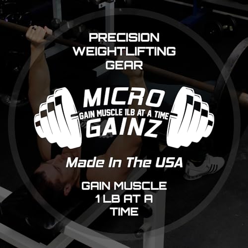 Micro Gainz Standard 1-Inch Center Hole Fractional 8 Piece Weight Plates with Bag, Designed for Standard 1-Inch Dumbbell & Barbell for Strength Training and Weight Lifting, Made in USA - color: Multi-Color