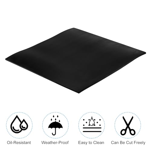 PATIKIL Shock Absorbing Mat, 1 Pcs Rubber Anti Vibration Pads 20" x 20" x 0.16" for HAVC Washing Dryer Air Conditioner Garage Floors Car, Black