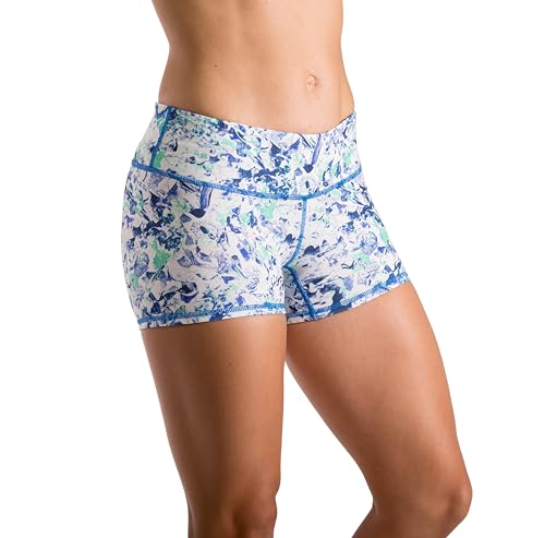 Tough Mode Women's 3" Athletic Workout Volleyball Running WOD Compression Shorts - color: Abstract Painting, size: X-Large
