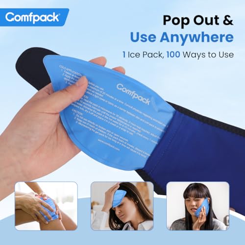 Comfpack Face Ice Pack Wrap for TMJ Relief with 4 Reusable Hot Cold Gel Packs, Wisdom Teeth Ice Pack Head Wrap for Tonsillectomy, Tooth Extraction & Teeth Removed, Oral Surgery, Cosmetic Injection - color: Blue