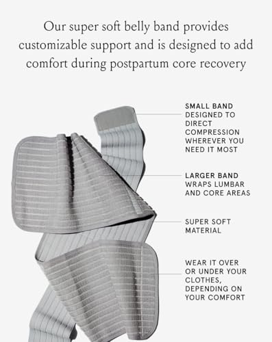 Bodily Postpartum Belly Band & Abdominal Binder for C-Section Recovery – Adjustable Compression Belly Wrap for Post Surgery Abdominal Support – Postpartum Belly Binder, Stomach Wrap, One Size