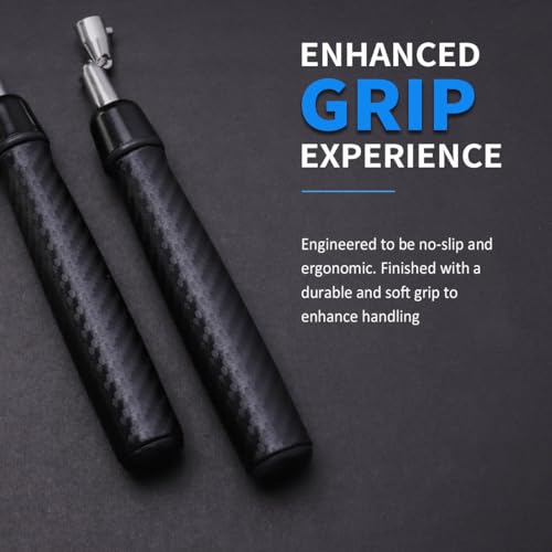 Weighted Jump Rope for Men & Women: 3-in-1 Interchangeable Weights (1/5lb, 1/4lb, 1/2lb) - 360° High-Speed Spin, Adjustable Length & Ergonomic Leather Grips for Pro Fitness, Cardio & Weight Loss