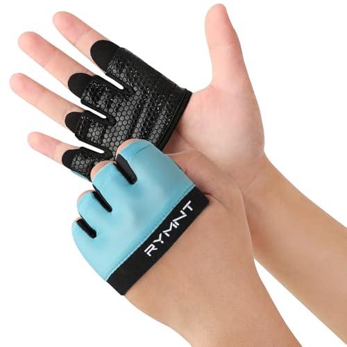 Minimal Workout Gloves for Women Men, Micro Fingerless Gym Gloves Grip Pads | Work Out Gloves for Kettlebells, Weight Lifting, Exercise, Pull Up, ,Cross Training, Silicone Grip Lifting Half Finger Gloves - color: 5-Aqua, size: Small