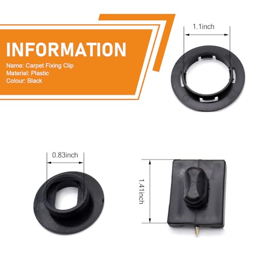 4PCS Car Carpet Fixing Clips, Interior Non-Slip Floor Mat Buckle, Double Layer Plastic Foot Pad Buckle Set, Universal Car Mats Fasteners Clip for Auto, Truck, SUV