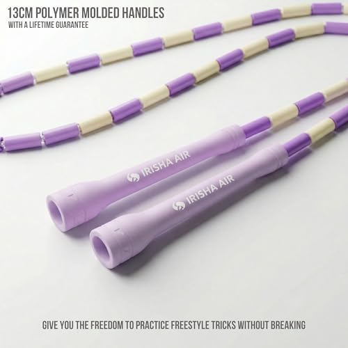 Pro-Grade Beaded Jump Rope for Beginners - color: Pastel Purple/Yellow