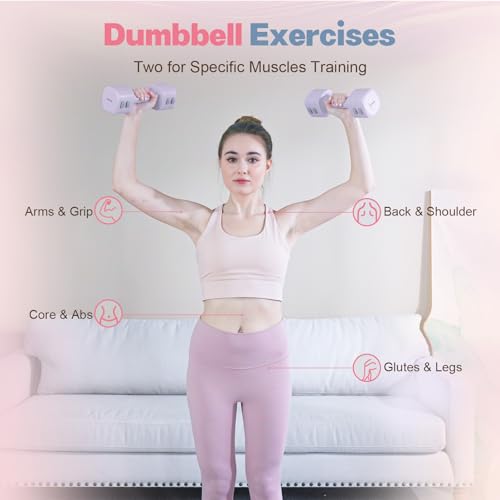 kisnbld Adjustable Dumbbell Set of 2, 4 in 1 Free Weights Dumbbells Set for Women with Fast Adjustment, Each 2lb 3lb 4lb 5lb Hand Weights Set for Home Gym & Outdoor Exercise Training - color: Purple, style: Set