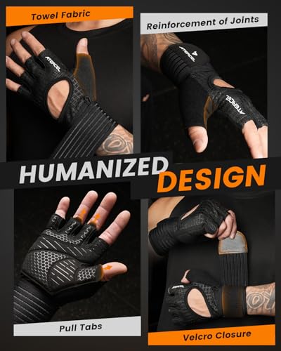 ATERCEL Gym Gloves for Men with Wrist Support, for Workout Weight Lifting | High-Elastic & Breathable | For Men & Women | Exercise & Fitness Ready - size: Samll