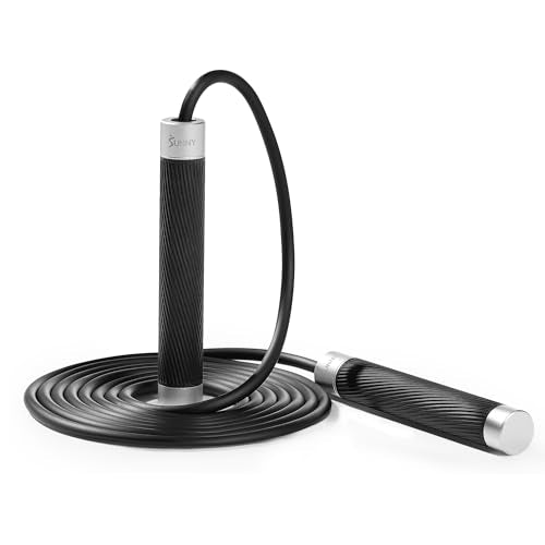 Sunny Health & Fitness Exercise Jump Rope for Home Gym Workouts | Adjustable Rope, Portable, Balance & Hand Coordination Exercises, Vertical Jump, High Intensity Cardio Workouts