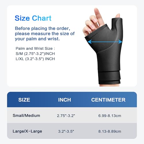 Wrist & Thumb Ice Pack Wrap- Upgraded Reusable Hot Cold Compress Hand Ice Pack for Carpal Tunnel Pain Relief, Tendonitis, Sports Injuries Swelling,Man&Woman, Size S/M,Black