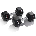Sunny Health & Fitness Hex Style Dumbbell 5 LBS TO 50 LBS Chrome Handles, Hand Weight for Strength Training, Home Gym, Exercise, Workout Equipment Multiple Size Options - style: 11.3 KG / 25 LBS (Pair)
