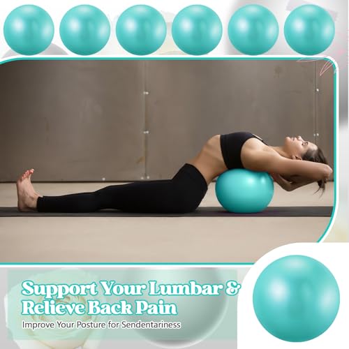 Sotiff 20 Pcs 9 Inch Pilates Ball Bulk Exercise Pilates Ball Mini Yoga Balls Therapy Core for Stability Barre Training Stretching Physical Posture Training Gym Workout with Inflation Tube - color: Mint Green