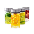 Juice Bottles - 4 Pack Wide Mouth Glass Bottles with Lids - for Juicing, Smoothies, Beverage Storage - 10oz Glass Water Bottles, BPA Free, Stainless Steel Lids, Leakproof, Reusable, Borosilicate - size: 10 oz