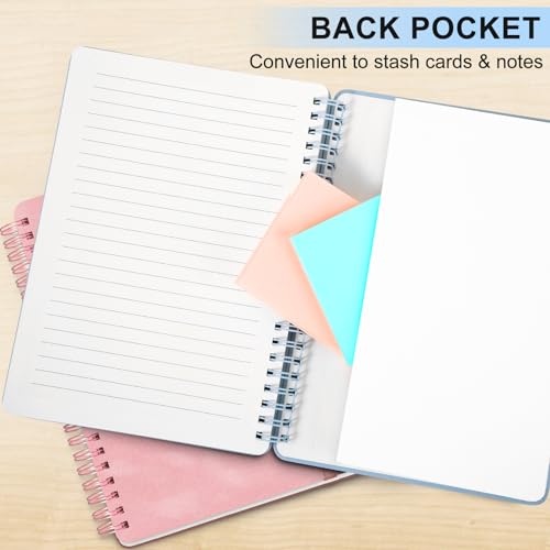 ABERLLS Blue Lined Spiral Journal Notebook with 160 Pages, 8×5.7in, A5 Spiral Notebook, Journaling Notebooks for Work, School, Women, Men, College Ruled Spiral Notebook, Hardcover Leather Journals - color: Light Baby Blue, size: A5