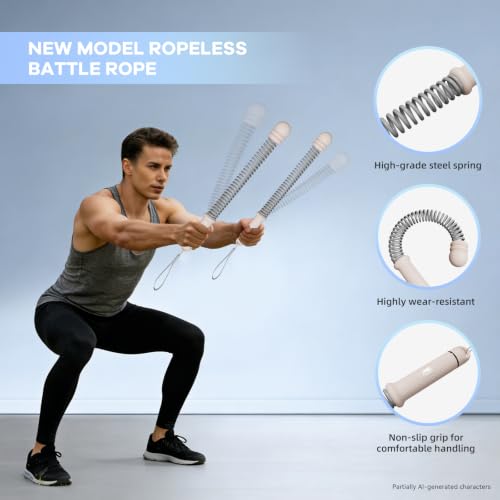 Cordless Battle Ropes with Adjustable Resistance Springs - color: Pink
