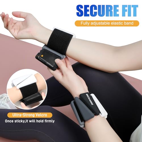 BECOJADDE Ankle Weights for Women Wrist Weights Set of 2 (1 lb/2 lb Each) Adjustable Arm Leg Weight for Womens Men Suitable for Walking Swimming Running Pilates Yoga Gym - color: Gradient Black, size: 2lb Pair (1lb Each)