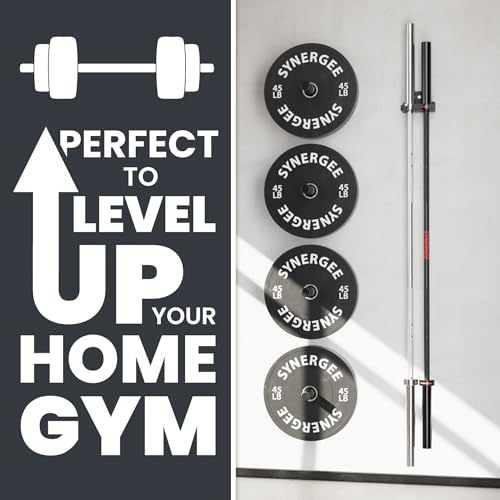 Synergee Wall Mounted Barbell Holder – Heavy Duty Gym Accessory Rack - color: c) 2 Bracket