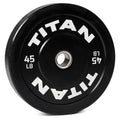 Titan Fitness Economy Series Black Olympic Bumper Plates, Durable Rubber Exterior with Steel Core, Weightlifting and Strength Training Weight Plate - size: 45 LB Single