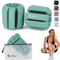 Wellrox Weighted Bangles – Adjustable Ankle and Wrist Weights for Women & Men – Set of Ankle Weights 2 lbs (1 lb Each Wrist Weight) | Weighted Arm Bands for Pilates, Yoga, Running & Walking - color: Mint Green