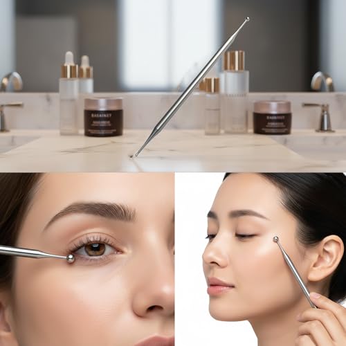 BYYDDIY 6.3inch Stainless Steel Dual Head Facial Reflexology Tools,Ear Massage Tool,Body Point Probe Pen &Trigger Point Massager Tool for Deep Tissue (6.3inch) - style: 6.3 inch