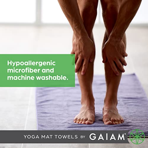 Gaiam Yoga Mat Towel Microfiber Mat-Sized Yoga Towel for Hot Yoga - color: Folkstone Grey, size: 24"W x 68"L (Pack of 12)
