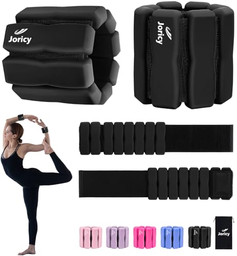 Ankle Wrist Weights for Women Men A Pair of 2lbs/3lbs/4lbs | Adjustable Arm & Leg Weights, Silicone Weighted Bracelet for Pilates Yoga Water Pool Walking Home Fitness Strength Training - color: Black, size: 4lbs Pair (2lb each weight)