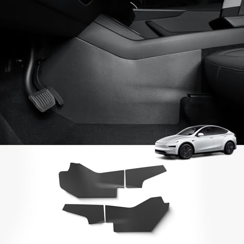 LUCKEASY 4PCS Center Console Anti-kick Pad for Tesla Model Y Juniper 2025+ | 2026 Juniper Accessories, Premium & Performance, All-Weather TPE Mat, Anti-Scratch, Easy to Clean, Black - size: Rear Center console anti-kick pad 4PCS