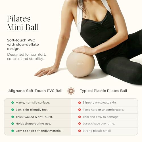 Pilates Kit for Home Workouts with 14” Pilates Ring, 8” Mini Pilates Ball, and 3-Piece Booty Band Set, Pilates Essentials Kit for Women with Guided Workout Video, Home Pilates Equipment - color: Beige