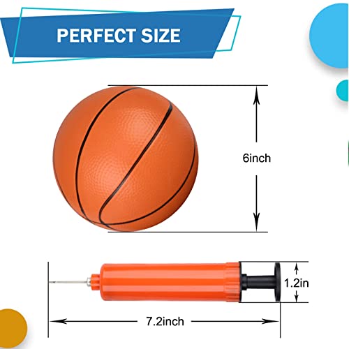 6" Mini Basketball for Mini Basketball Hoop, Beach Sand Pool Ball for Kids Adults, Suits for Over The Door Hoop, Replacement Balls for Indoor Outdoor Sport Game Gift with Pump, 3PCS (Orange) - color: Orange