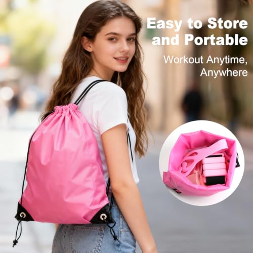 Pilates Kit-14PCS Pilates Equipment Set | home pilates kit includes pilates ring and ball, resistance bands, ankle weights and socks, for strength and flexibility - color: pink