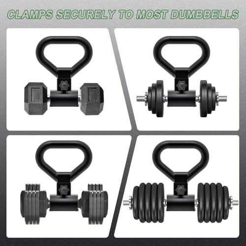 SELEWARE Dumbbell Converter, Steel Dumbbell to Kettlebell Converter Handle | Versatile Kettlebell Handle with Non-Slip Ergonomic Grip for Home Gym Weight Lifting, Fits Most Dumbbells Up to 100lbs