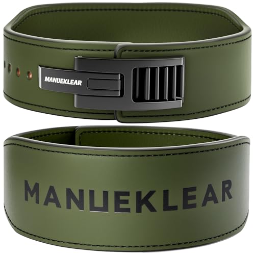 MANUEKLEAR Tapered Lever Weight Lifting Belt, 10MM Quick Locking Lever Belt Weightlifting Men, Lifting Belt Lever for Powerlifting & Deadlifts - color: Olive Green, size: XL (39-45inches)