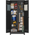 IRONFFICE Metal Utility Closet,Broom Closet Storage Cabinet with Doors and Shelves,Locking Storage Cabinets for Home Office,Gym,Laundry,Black - size: 72"H x 31.5"W x 15.74"D-Black